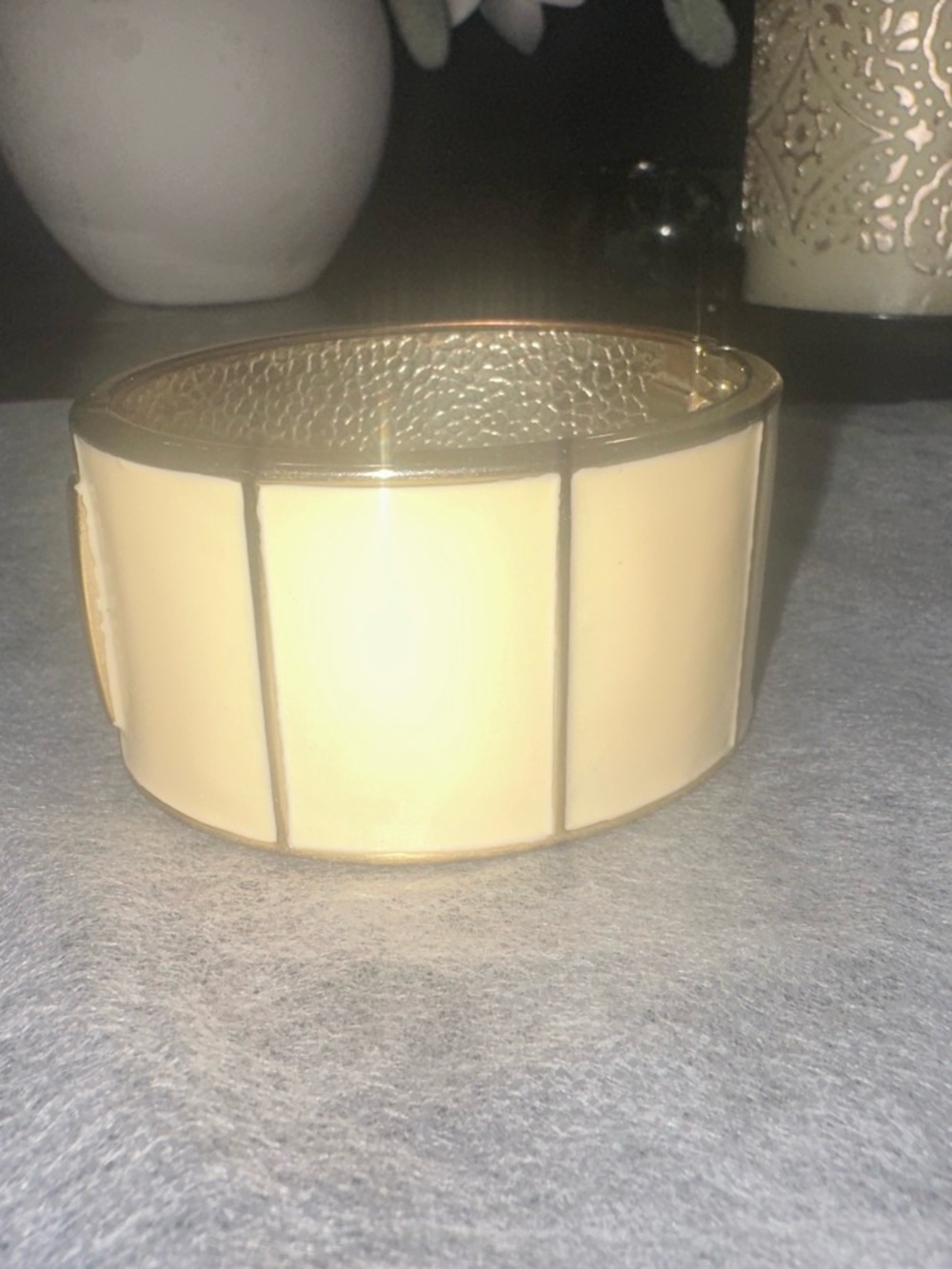 Banana Republic Cream Enamel Gold-Tone Wide Panel Bracelet